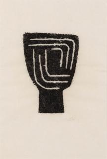 Raoul Ubac - Empreinte d\'ardoise sur papier japon. Signée