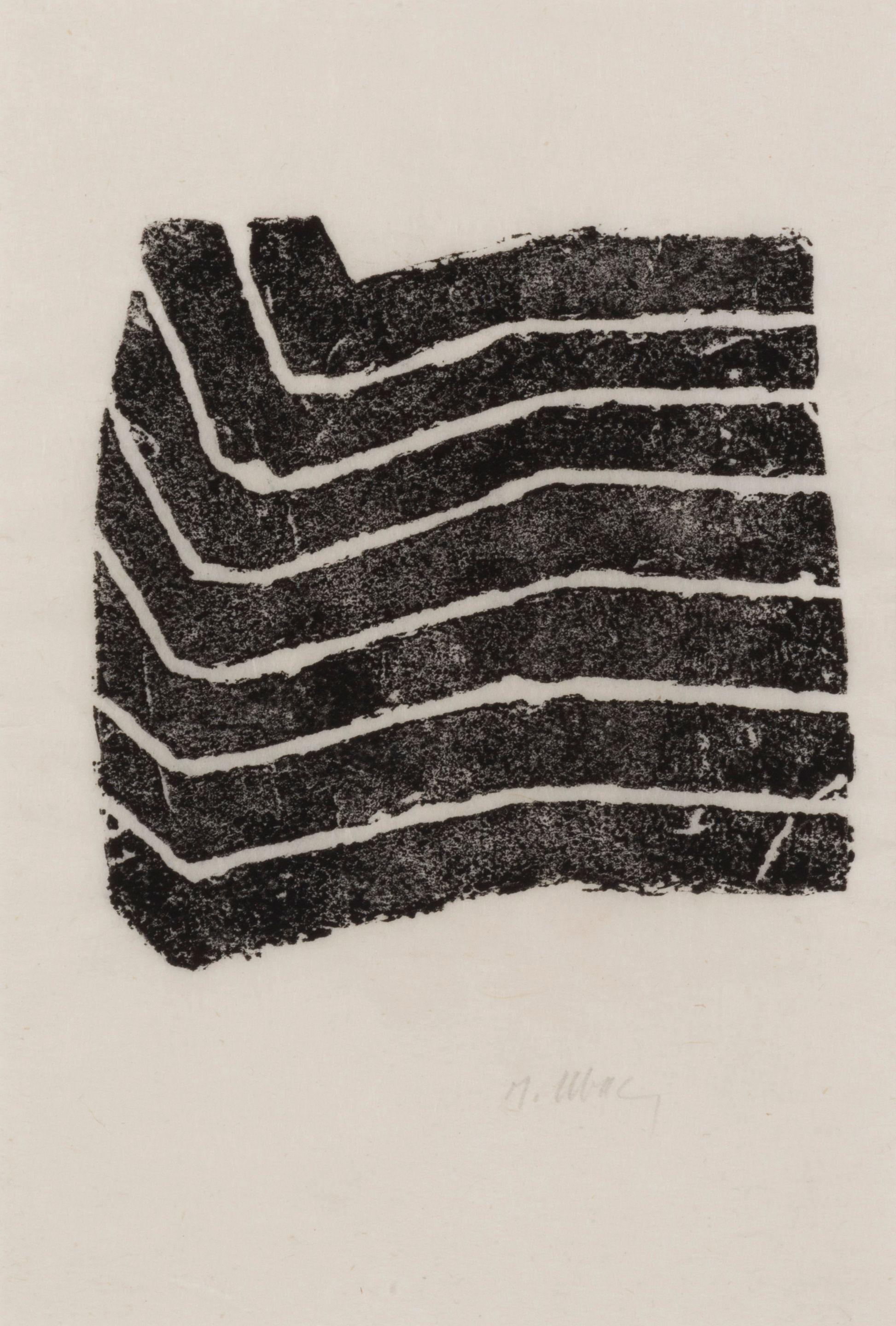 Raoul Ubac - Empreinte d\'ardoise sur papier japon. Signée