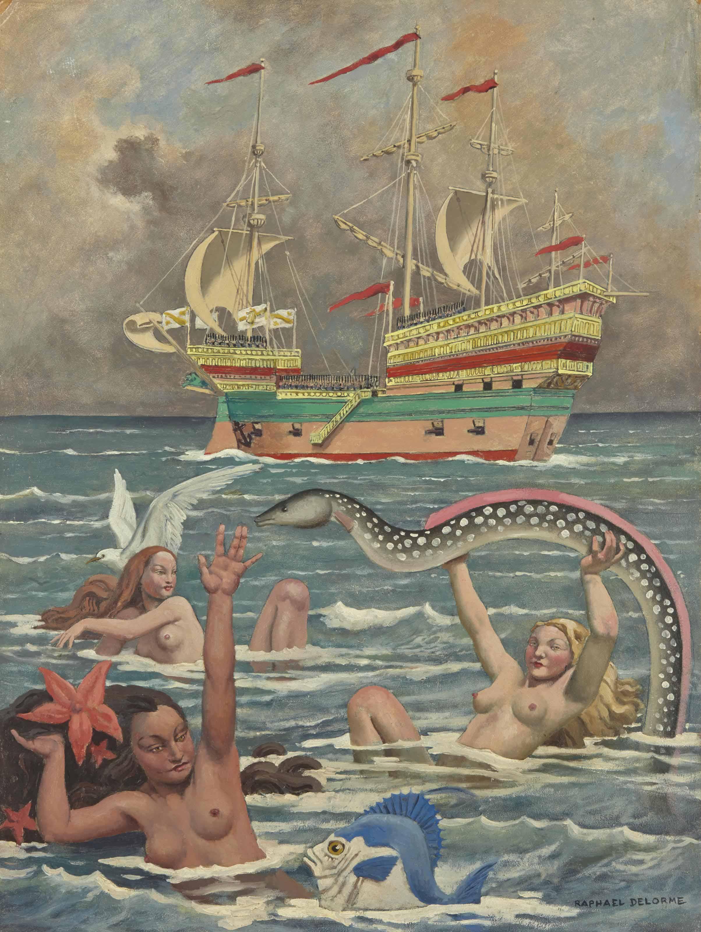 Raphaël Delorme - Baigneuses, Vers 1940