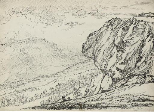 Raphael Lamar West - Travellers surveying a mountain pass