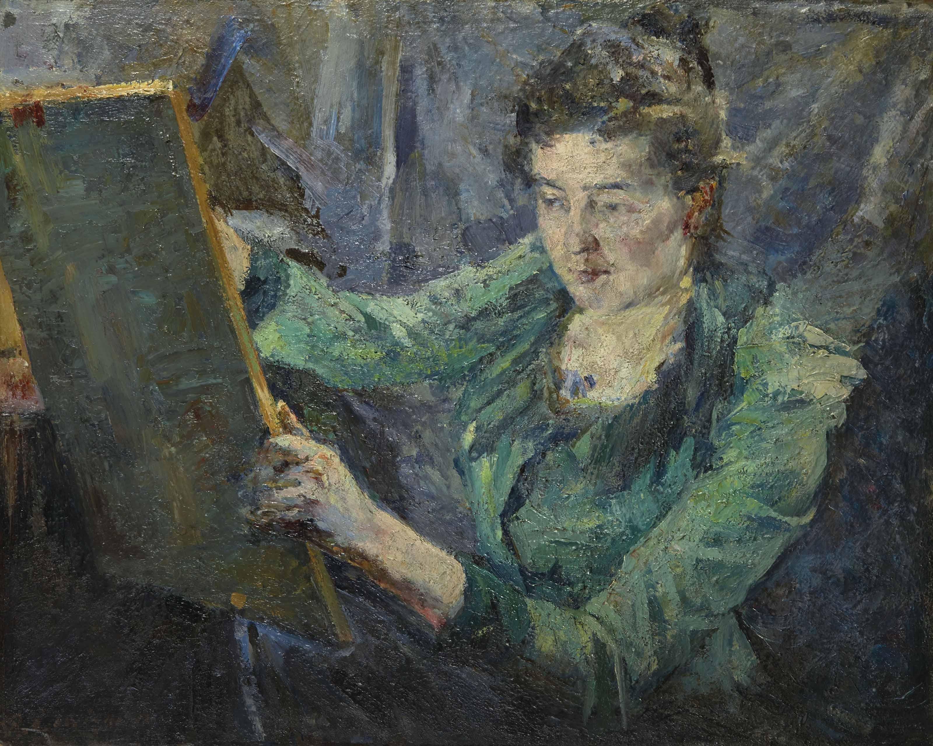 Raphaël Lewisohn - Portrait de Mary Cassatt dans son atelier