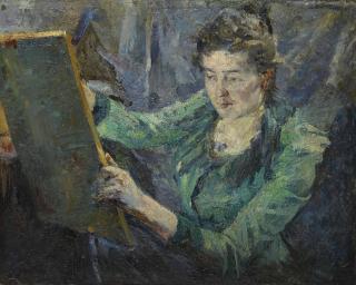 Raphaël Lewisohn - Portrait de Mary Cassatt dans son atelier