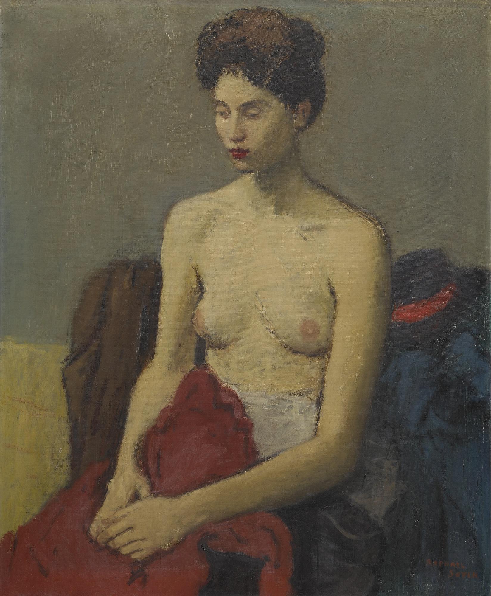 Raphael Soyer - Half Clothed Nude