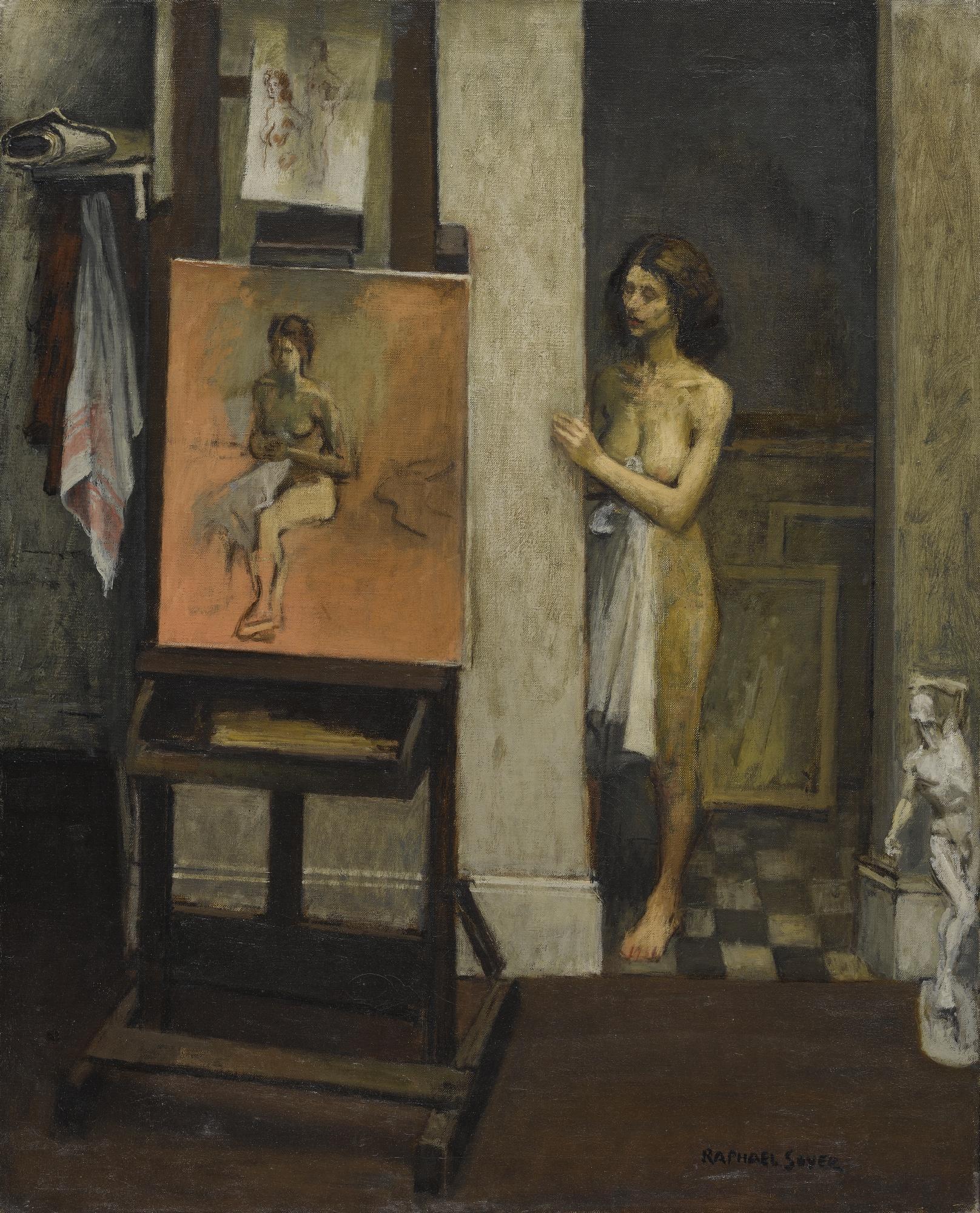 Raphael Soyer - Nude Model In Studio