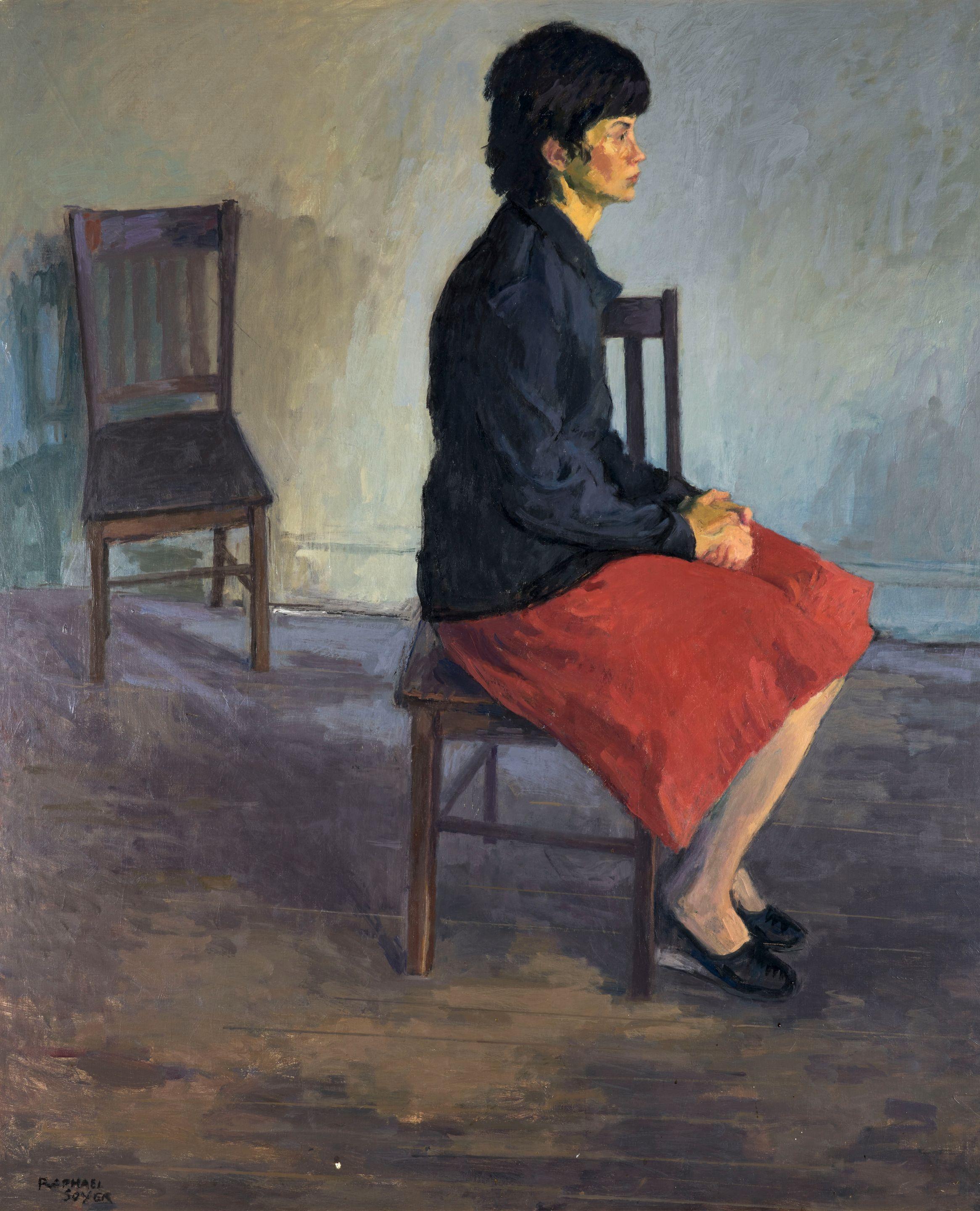 Raphael Soyer - Red Skirt