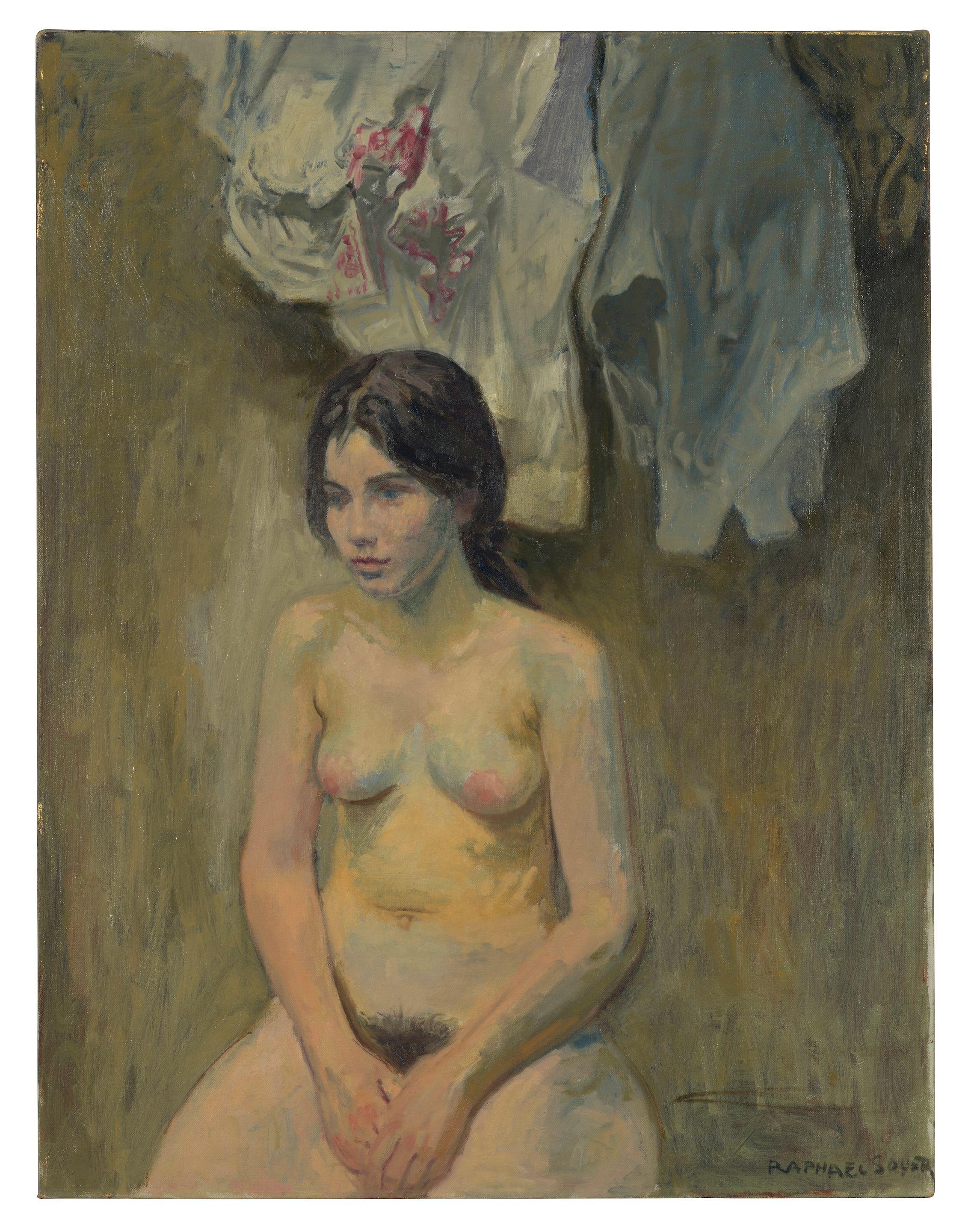 Raphael Soyer - Seated Nude in a Studio