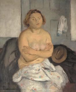 Raphael Soyer - Seated Woman, Partially Clothed