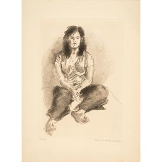 Raphael Soyer - Untitled (Woman sitting); Untitled (Young Mother and child) (2 works)