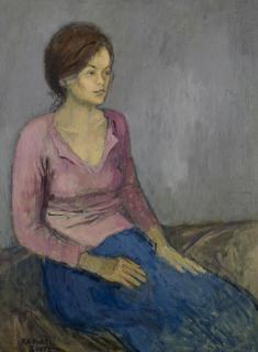 Raphael Soyer - Young Woman In Pink