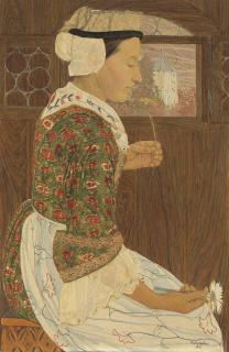 Raphy Dalleves - Jeune fille à la fleur, 1915