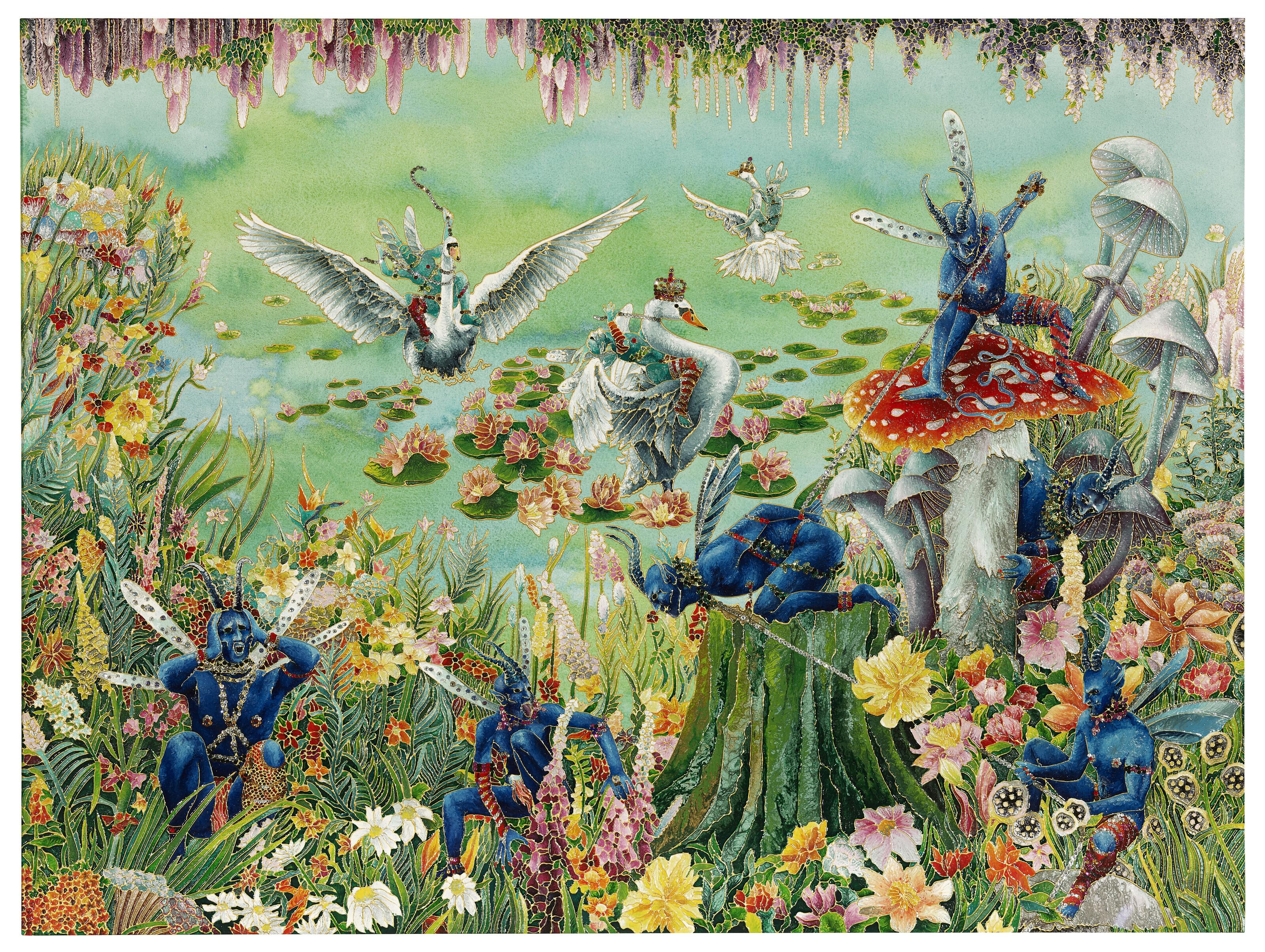 Raqib Shaw - Puck\'s Predicament after the Rains from Midsummer Night\'s Dream