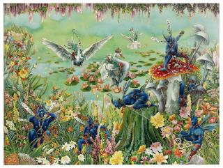 Raqib Shaw - Puck\'s Predicament after the Rains from Midsummer Night\'s Dream