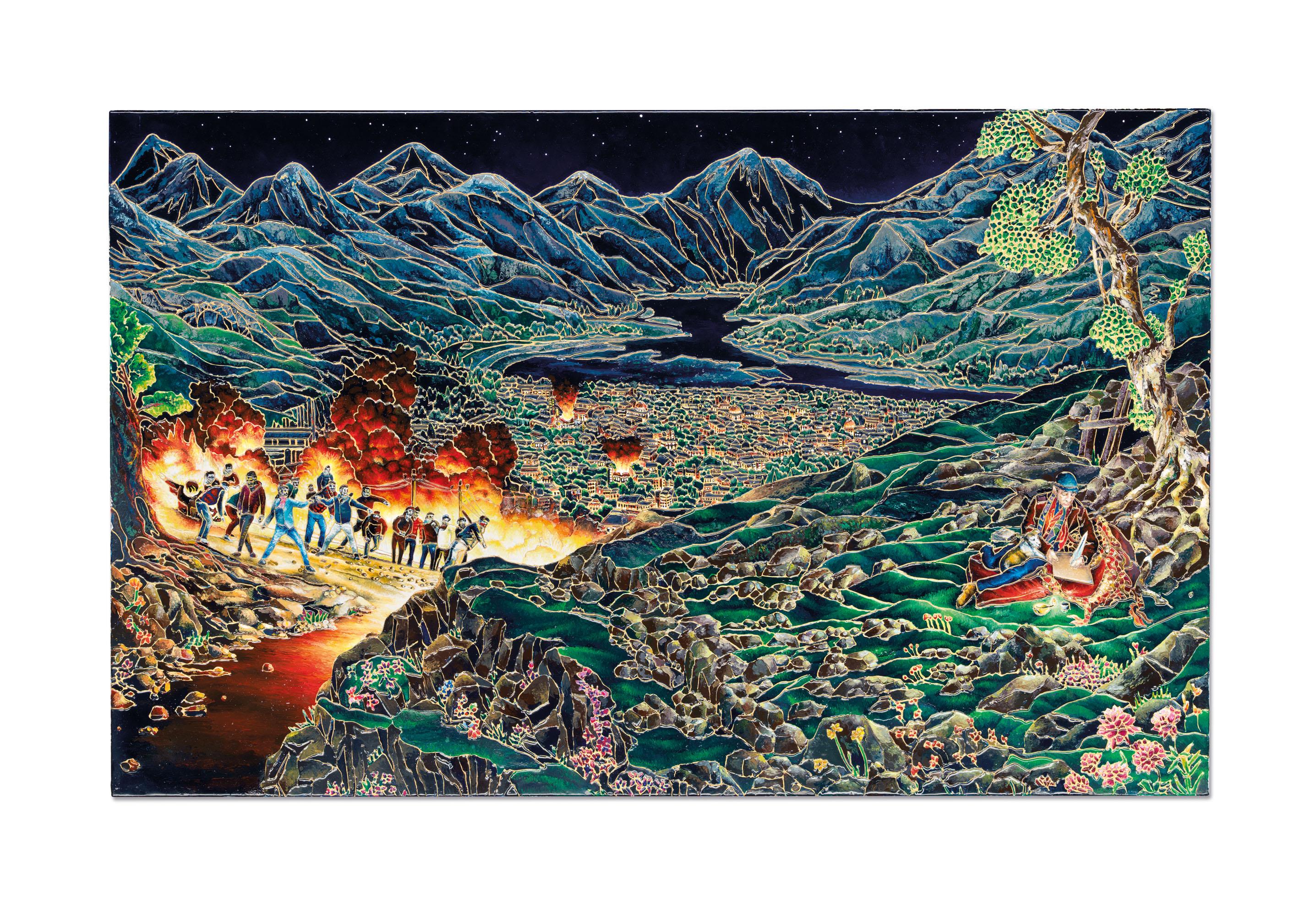 Raqib Shaw - Reflections on the Country Without a Post Office