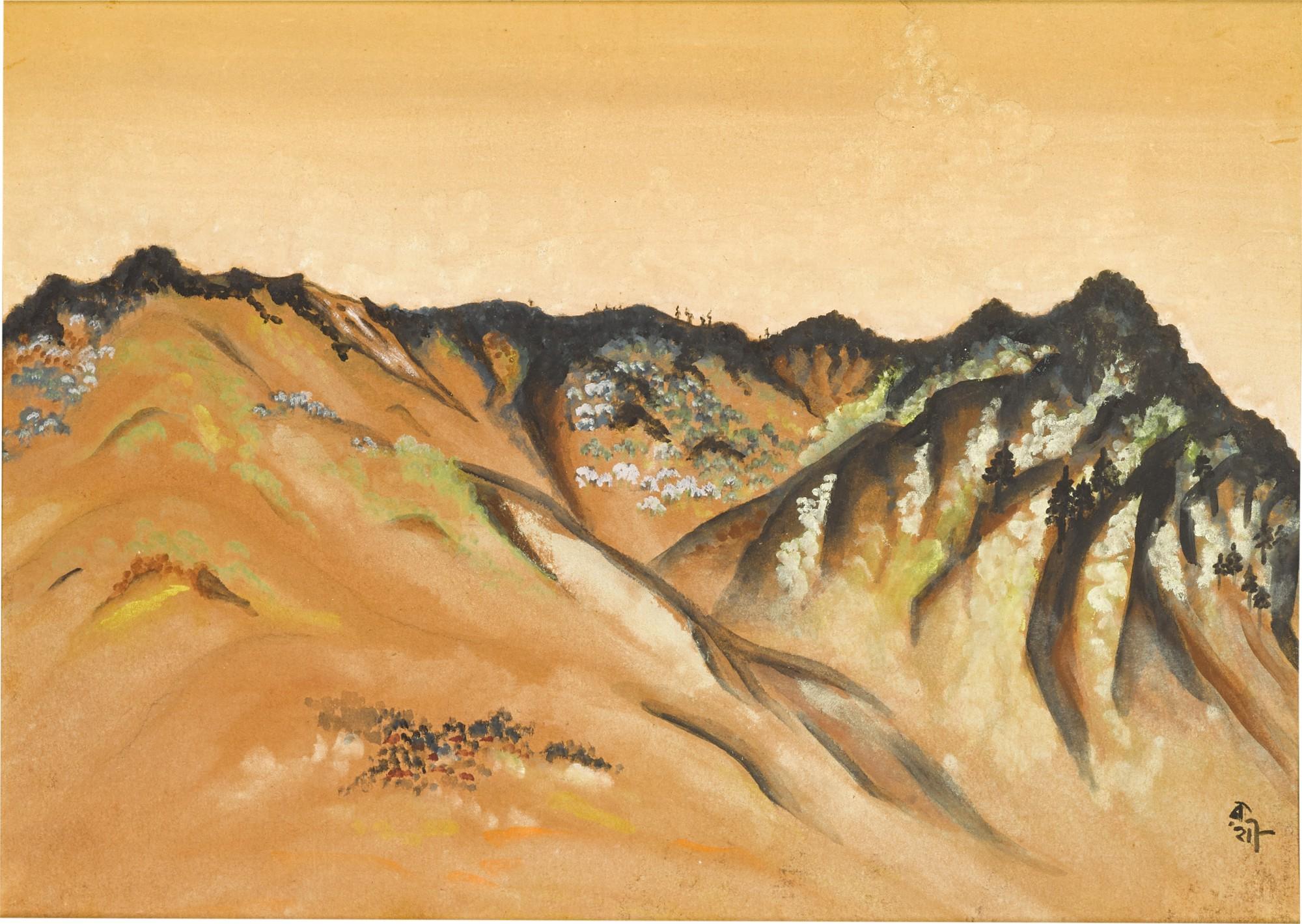 Rathindranath Tagore - Untitled (View of Mountains in Dehradun)