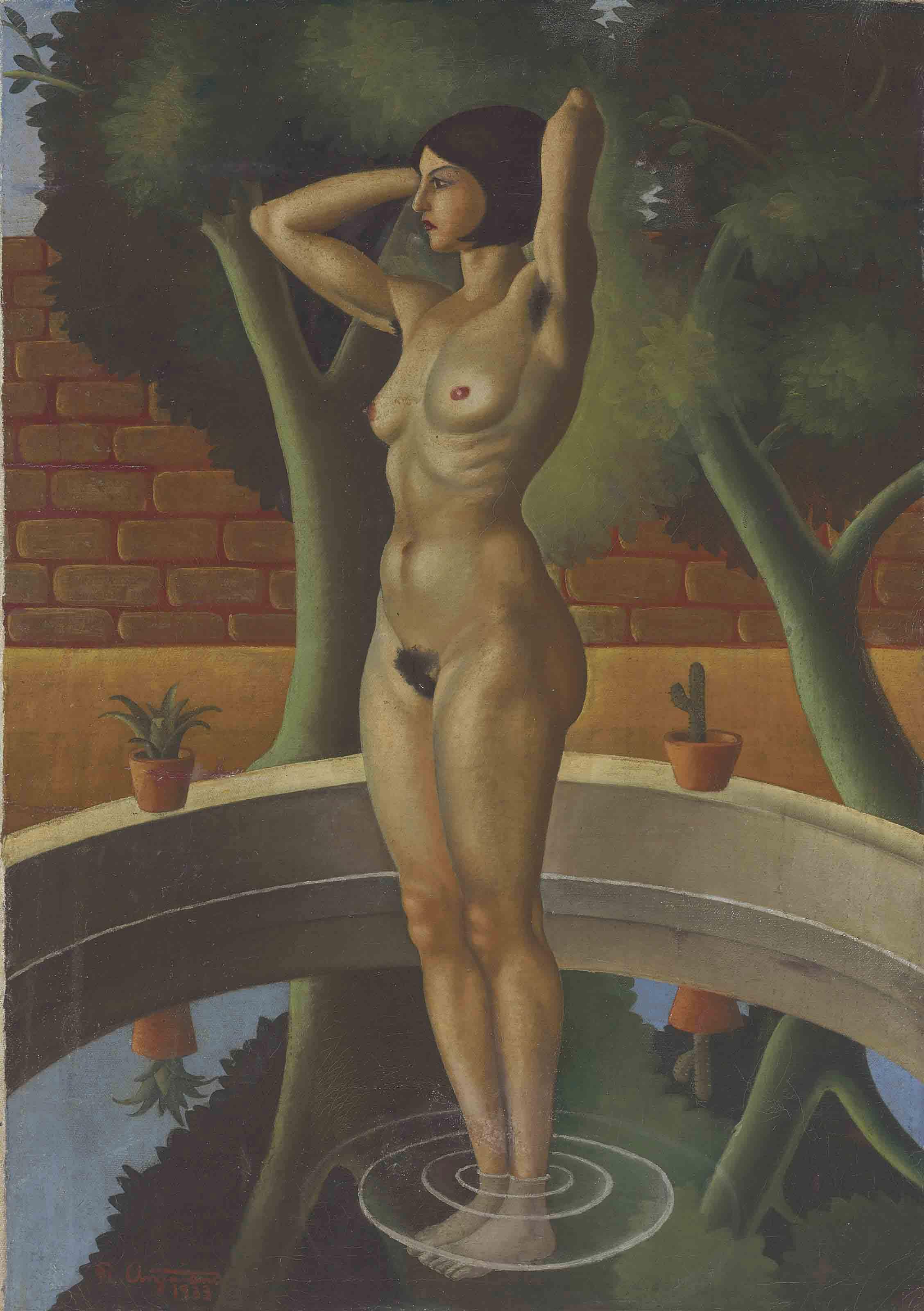 Raul Anguiano - Desnudo en una fuente