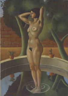 Raul Anguiano - Desnudo en una fuente