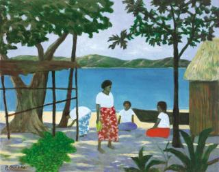 Ray Austin Crooke - Village Scene