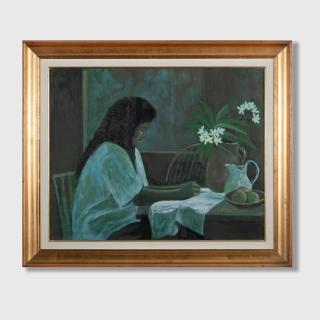 Ray Crooke - Young Woman with Frangipani, 1999