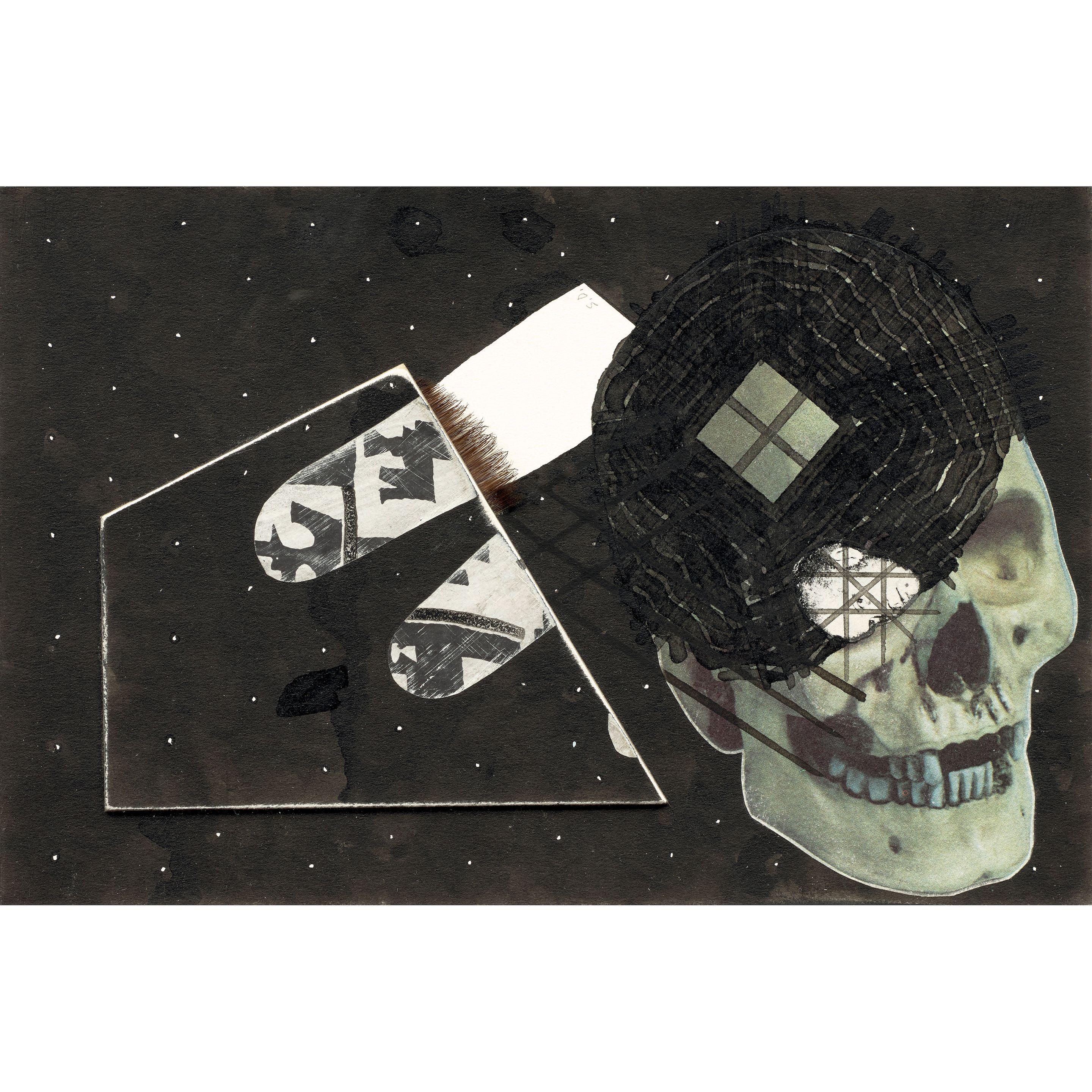 Ray Johnson - Untitled (Skulls with Fingers and Eyelash)