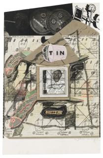 Ray Johnson - Untitled (T IN with 30 Joseph Cornell Bunnies)