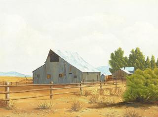 Ray Stanford Strong - San Joaquin Barn 18 x 24 in. framed 23 x 29 in.
