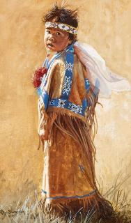 Ray Swanson - Little Dancer Girl sight 8 x 4 3/4 in. framed 17 x 14 in.