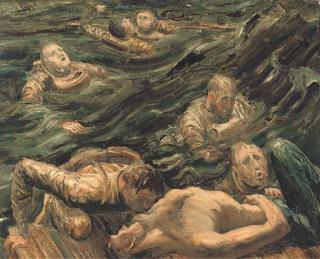 Raymomnd Coxon - Shipwrecked; with a pencil sketch for the work