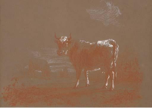 Raymond Brascassat - Vaches Dans Un Pré, Des Personnages Au Fond