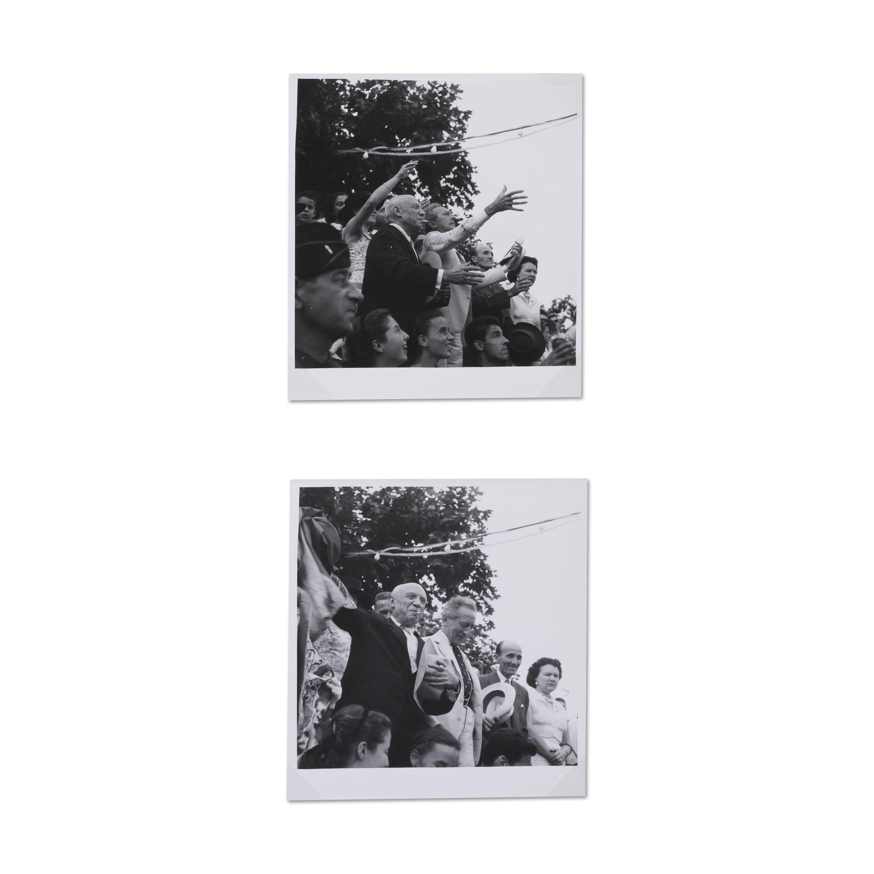 Raymond Fabre - Pablo Picasso, Jean Cocteau, Gérard et Inès Sassier, Carole Weisweller et le maire, Édouard Dhermite, Vallauris, 1954