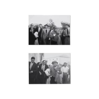 Raymond Fabre - Pablo Picasso, Michel et Zette Leiris, Maya Picasso et son père avec un toréador, Christine Pauplin et Paulo, Perpignan, Pentecôte, 1955