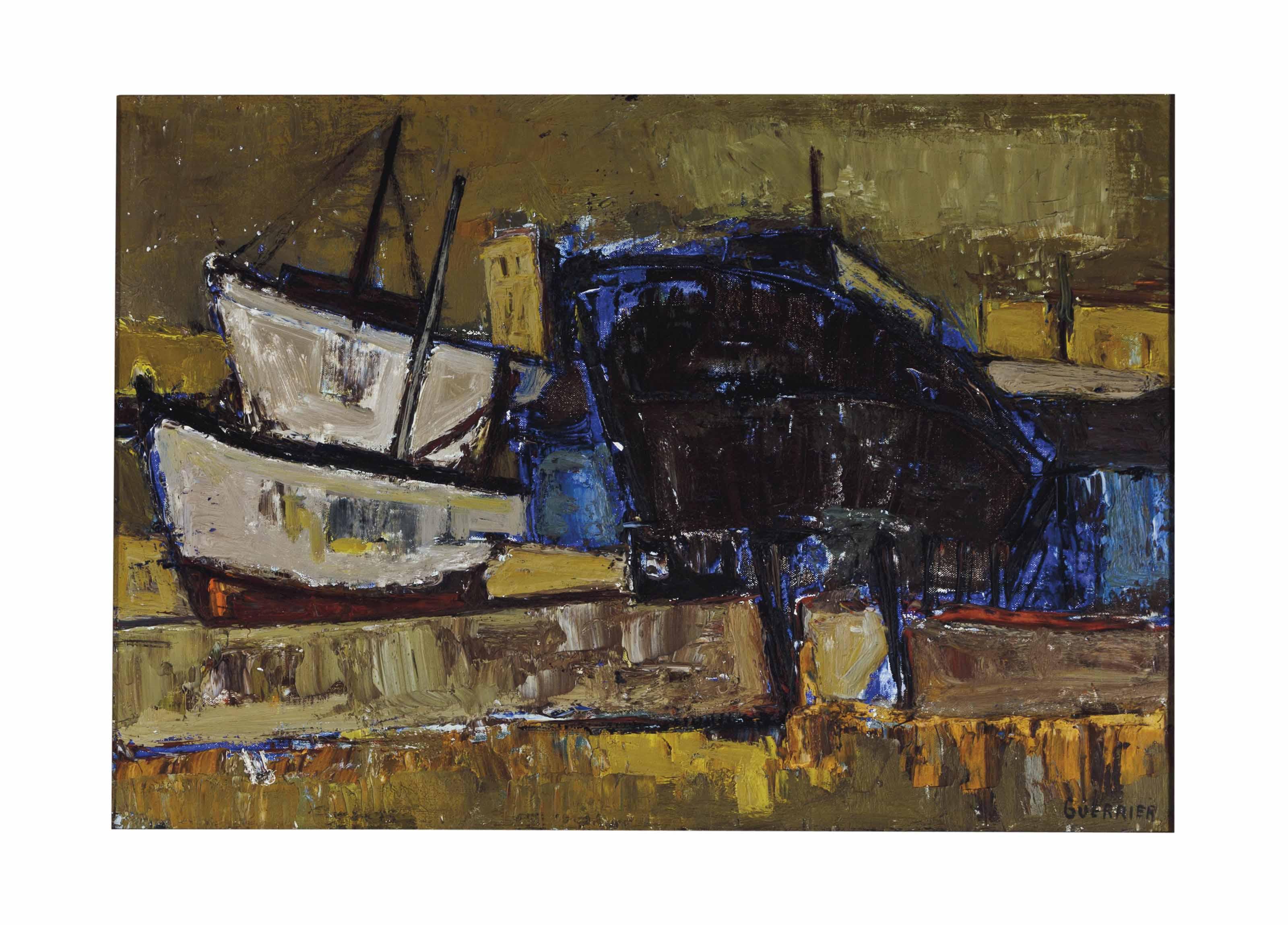 Raymond Guerrier - Bateaux Dans Un Port