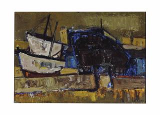 Raymond Guerrier - Bateaux Dans Un Port