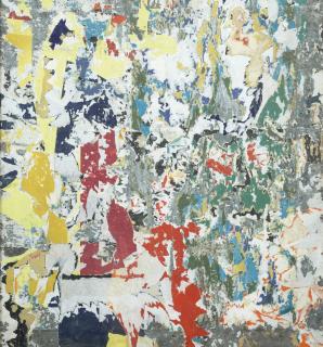 Raymond Hains - Compositionsigned And Dated 1961; Torn Posters On Metal.