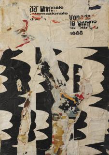 Raymond Hains - Manifesto Della Biennale Scoppiata, Veneziasigned, Titled And Dated 1966 On The Reverse; Mixed Media On Cardboard. Executed In 1966.