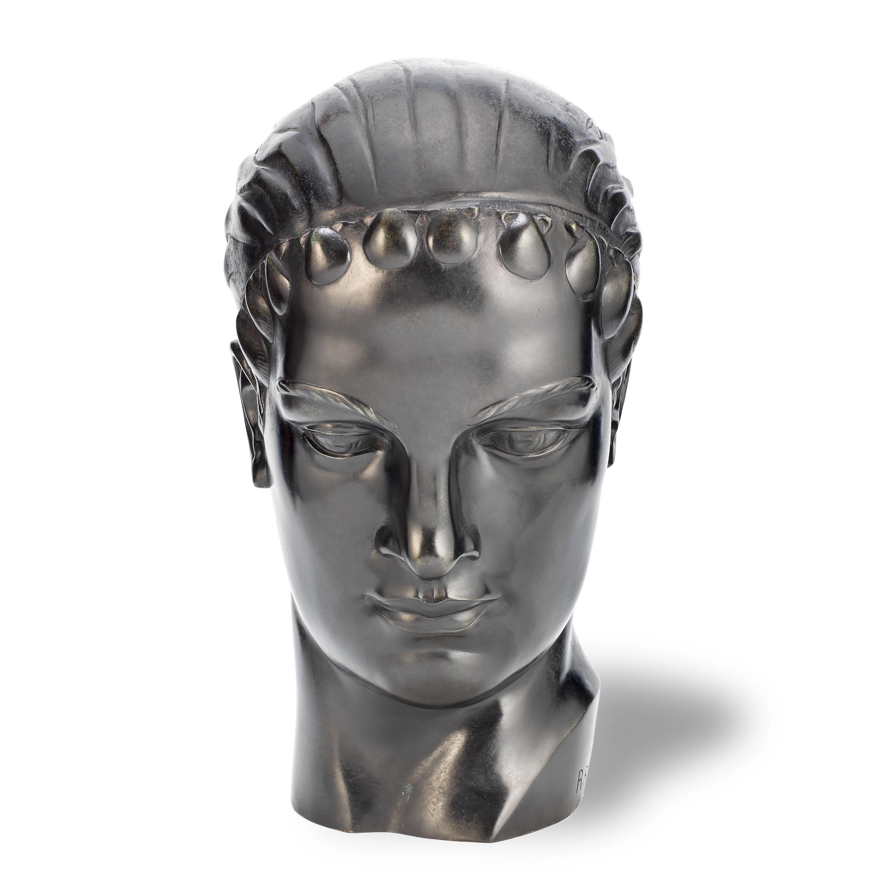 An Important Large Bronze Bust Of 'Neptune' by Raymond Leon Rivoire