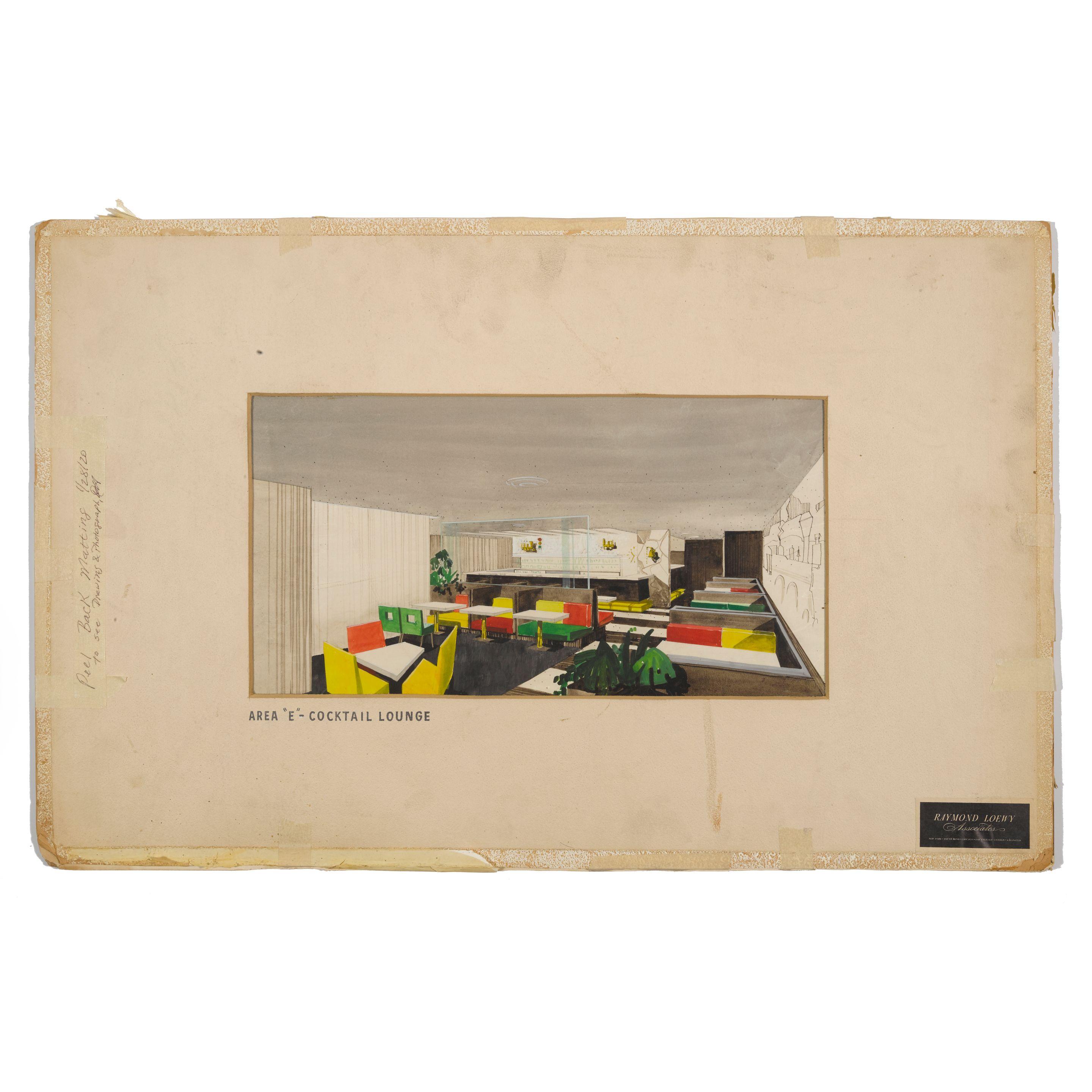 Raymond Loewy - A Group of Four Architectural Renderings of the Shoppers Mart