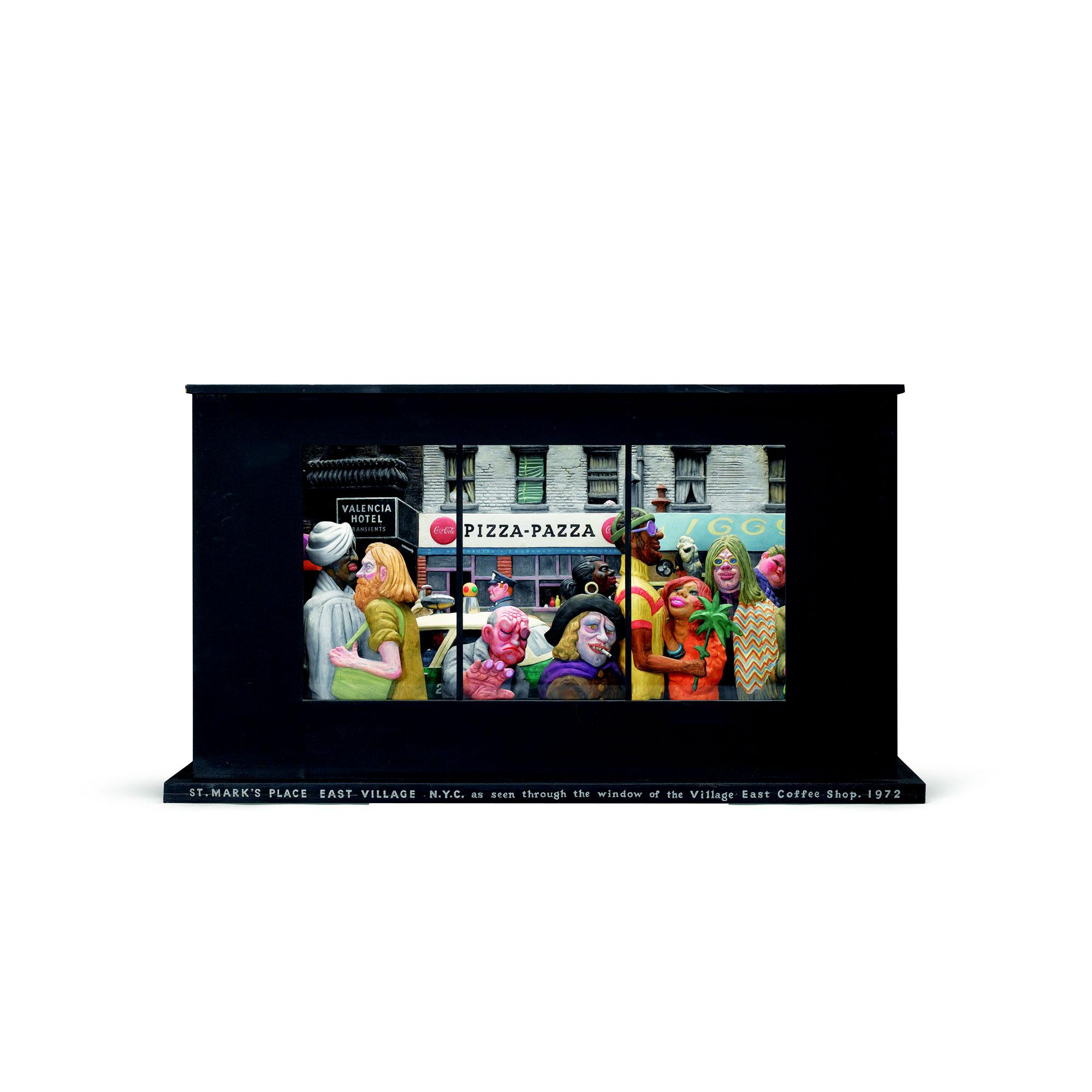 Raymond Mason - View Of St Mark\'S Place, East Village, New York City As Seen Through The Window Of The Village East Coffee Shop