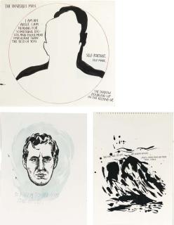 Raymond Pettibon - (i) the invisible man... (ii) So I seem to see him start in life (iii) You can take or leaf...