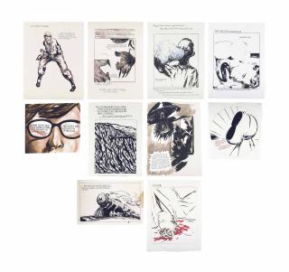 Raymond Pettibon - (i) Untitled (I will sculpt!)   (ii) Untitled (One such wave)   (iii) Untitled (That was to be no more...)   (iv) Untitled (I wish we would consent)   (v) Untitled (The cotton candy...)   (vi) Untitled (Before you get...)   (vii) Untitled (Life without a