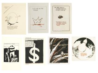 Raymond Pettibon - (I) Untitled (Running The Globe...) (Ii) Untitled (Anything I May...) (Iii) Untitled (Black, Black Forest...) (Iv) Untitled (We Live In...) (V) Untitled (Get The Facts...) (Vi) Untitled (One Red Cent...) (Vii) Untitled (The Purest Blood...)