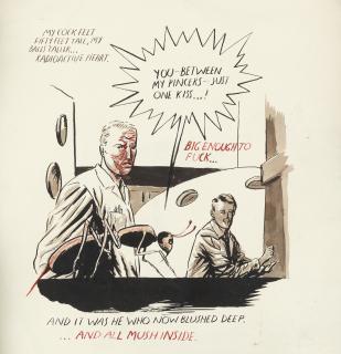 Raymond Pettibon - „My cock felt fifty feet tall, my balls taller-Radioactive Heart“