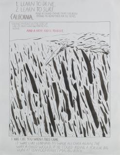Raymond Pettibon - Untitled (Learn To Drive, Learn To Surf)