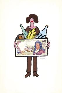 Raymond Savignac - Sans titre (Le billet de 50 F)