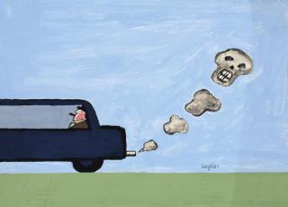 Raymond Savignac - Sans titre (Le pot d\'échappement)