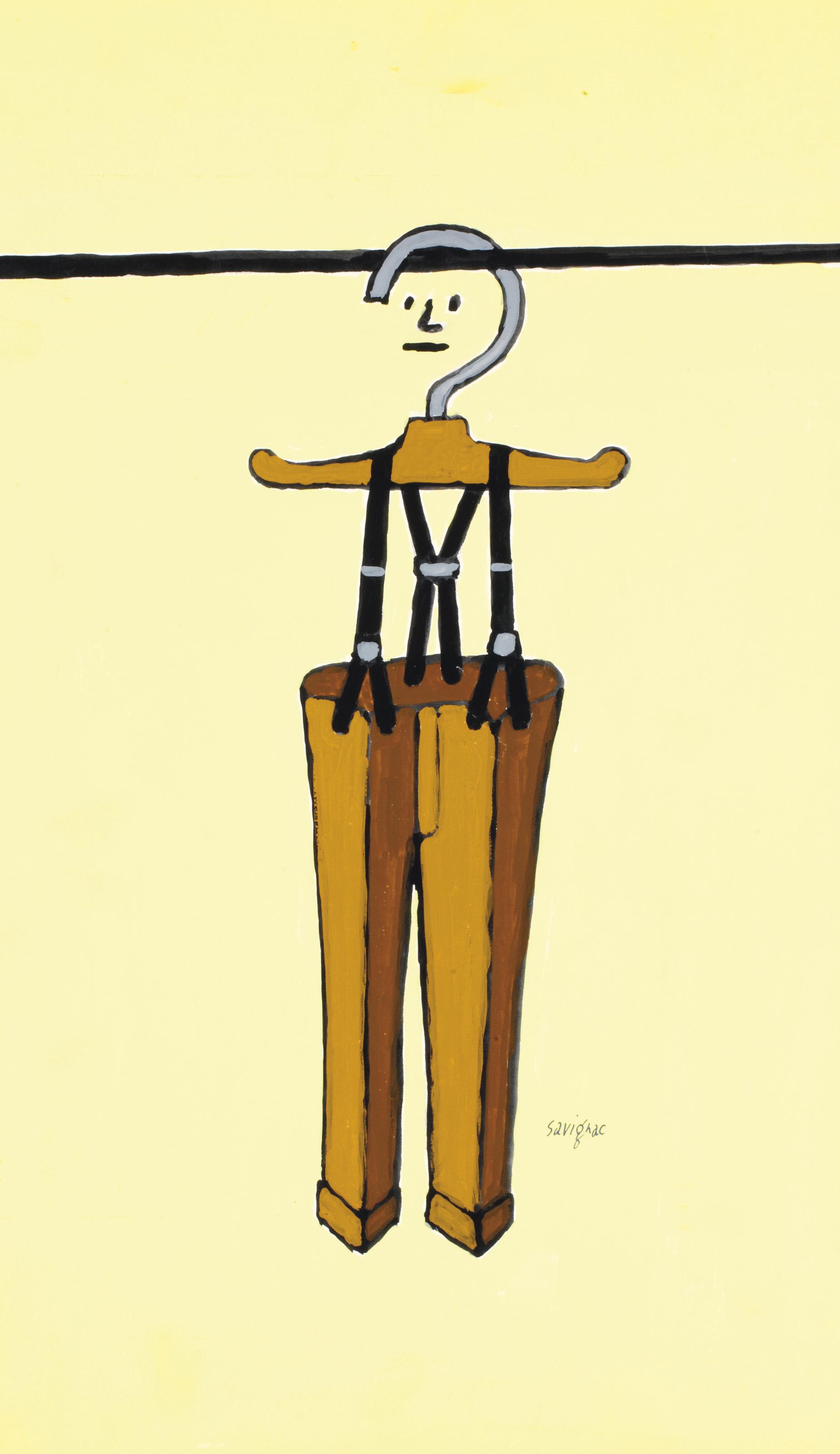 Raymond Savignac - Sans titre (L\'homme ceintre)