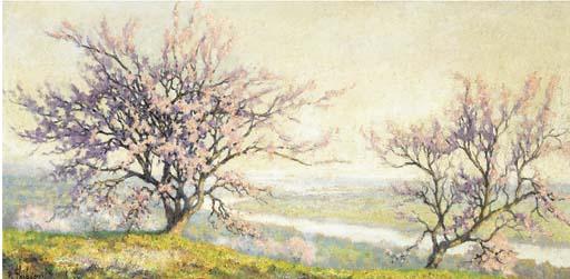 Raymond Thibésart - Pommiers au bord de la rivière