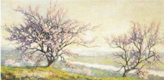 Raymond Thibésart - Pommiers au bord de la rivière