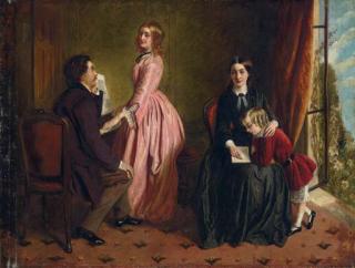 Rebecca Solomon - The Governess. \'Ye, Too, The Friendless, Yet Dependent, That Find Nor Home, Nor Lover. Sad Imprisoned Hearts, Captive To The Net of Circumstance.\' (Martin Farquhar Tupper, Proverbial Philosophy, 1838-67)