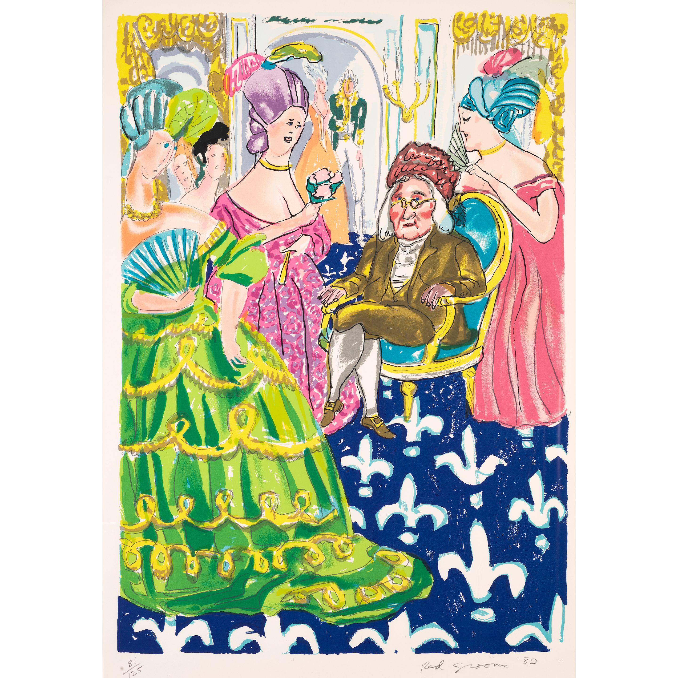 Red Grooms - Franklin\'s Reception at the Court of France