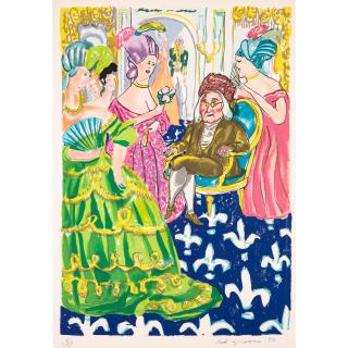 Red Grooms - Franklin\'s Reception at the Court of France